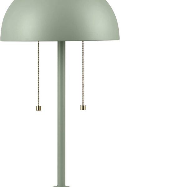 21-inch dual-light desk lamp, sage green, double switch zipper